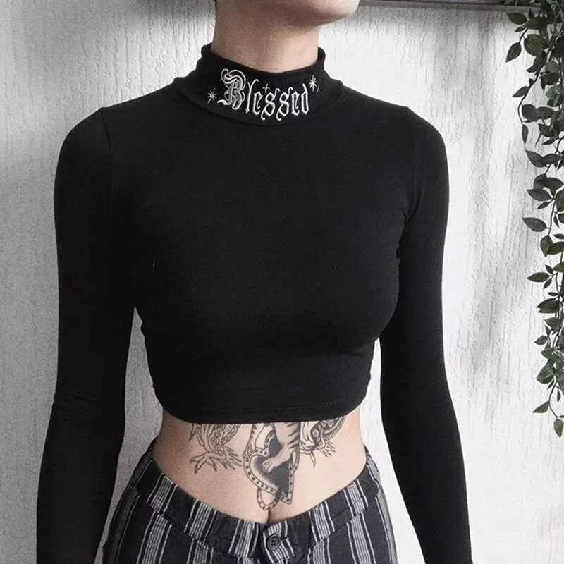 Blessed Goth Crop Top