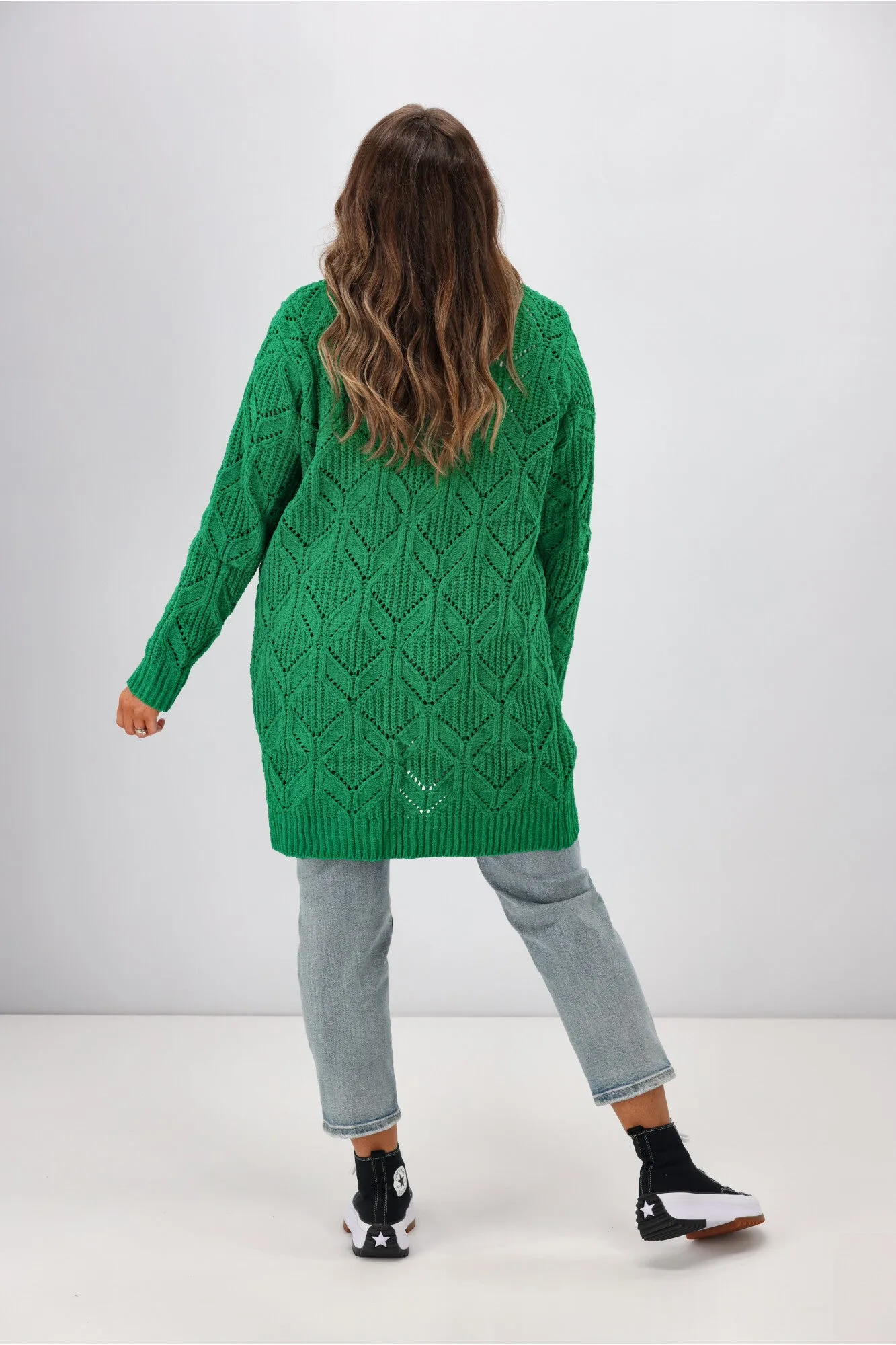 Boho Australia Fia Cable Cardigan Jade Green