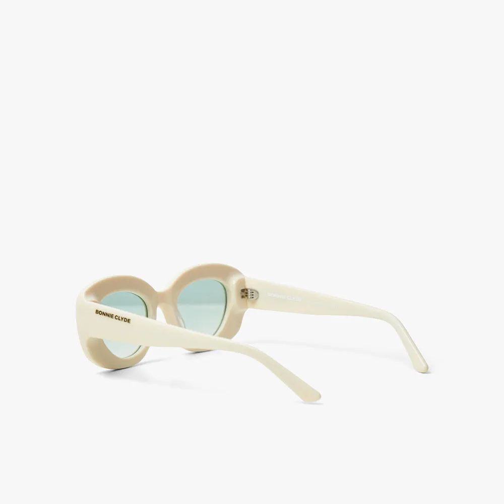 Bonnie Clyde Portal Sunglasses Off White / Green