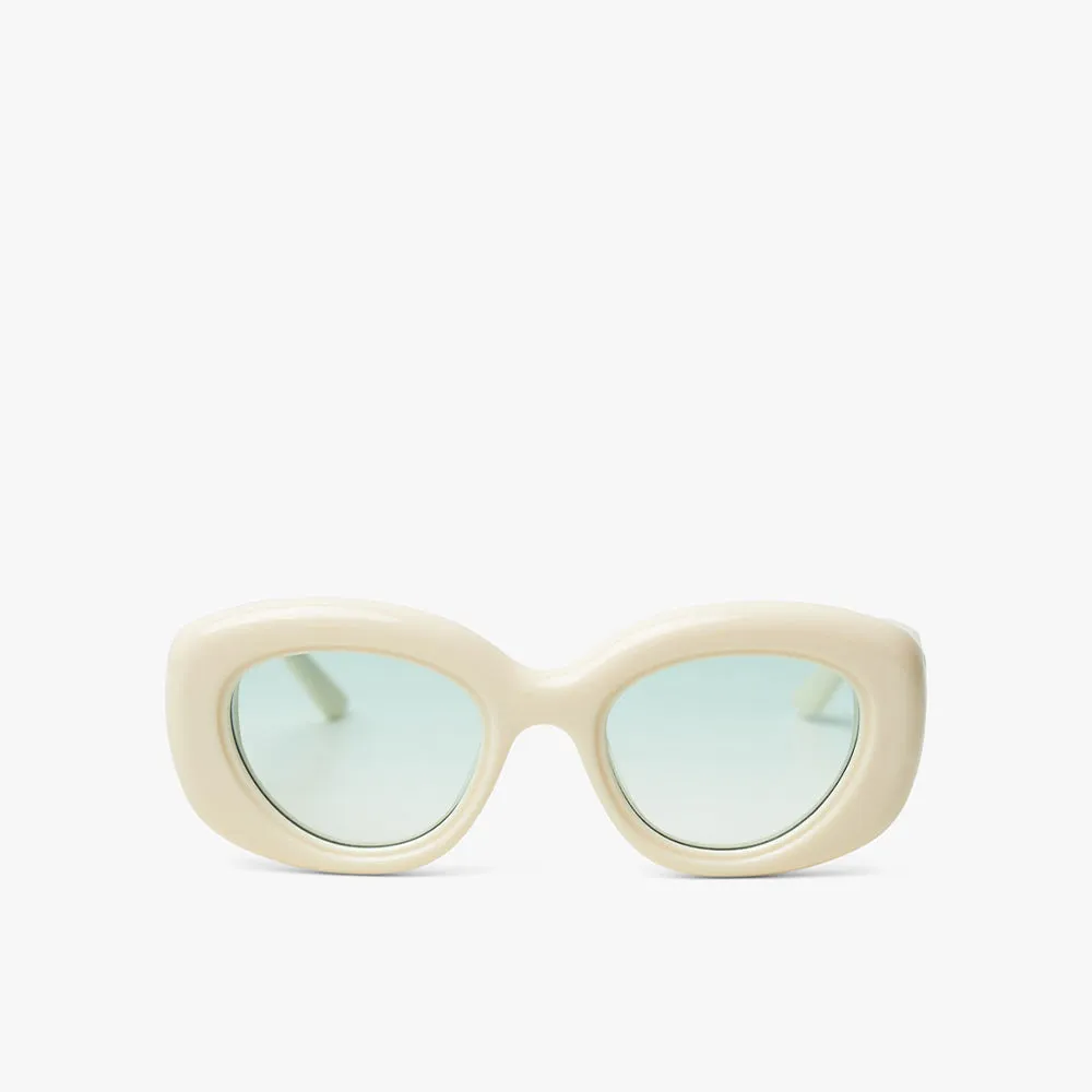 Bonnie Clyde Portal Sunglasses Off White / Green