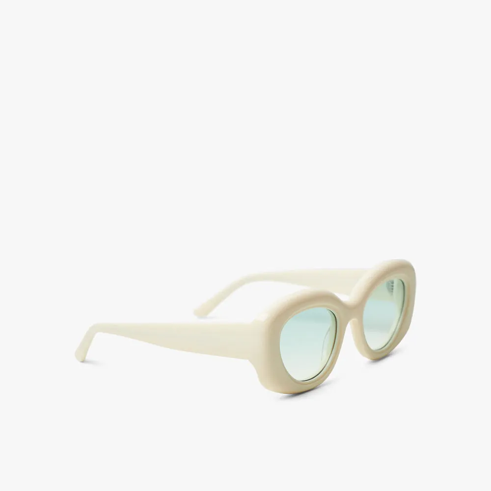 Bonnie Clyde Portal Sunglasses Off White / Green