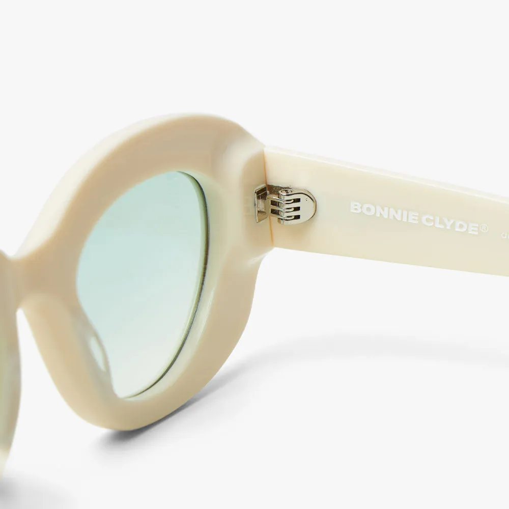 Bonnie Clyde Portal Sunglasses Off White / Green