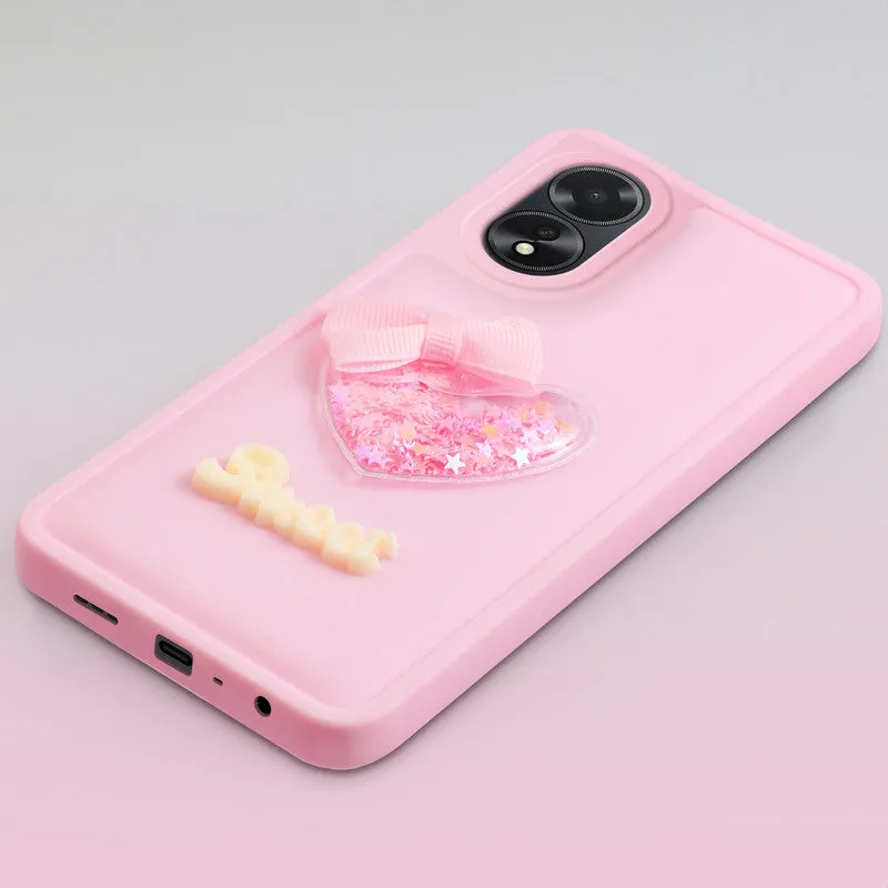 Bow Heart Cute Phone Back Cover for Oppo A38 4G