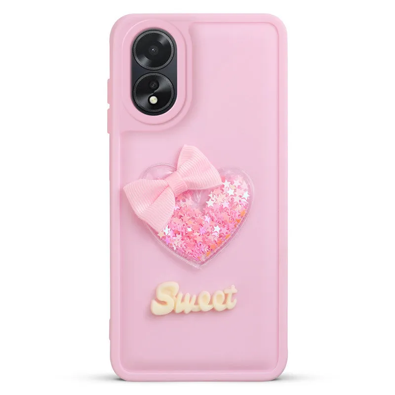 Bow Heart Cute Phone Back Cover for Oppo A38 4G