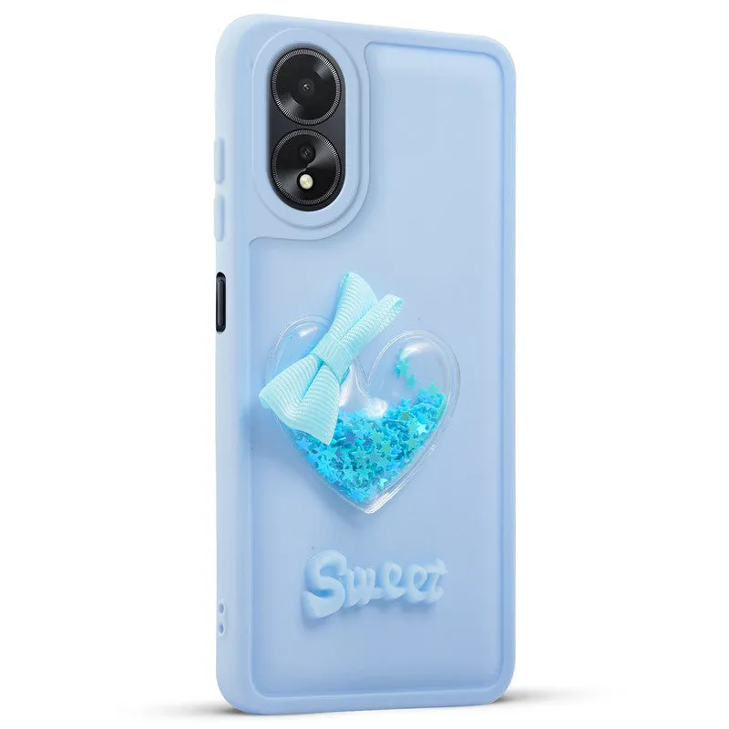 Bow Heart Cute Phone Back Cover for Oppo A38 4G