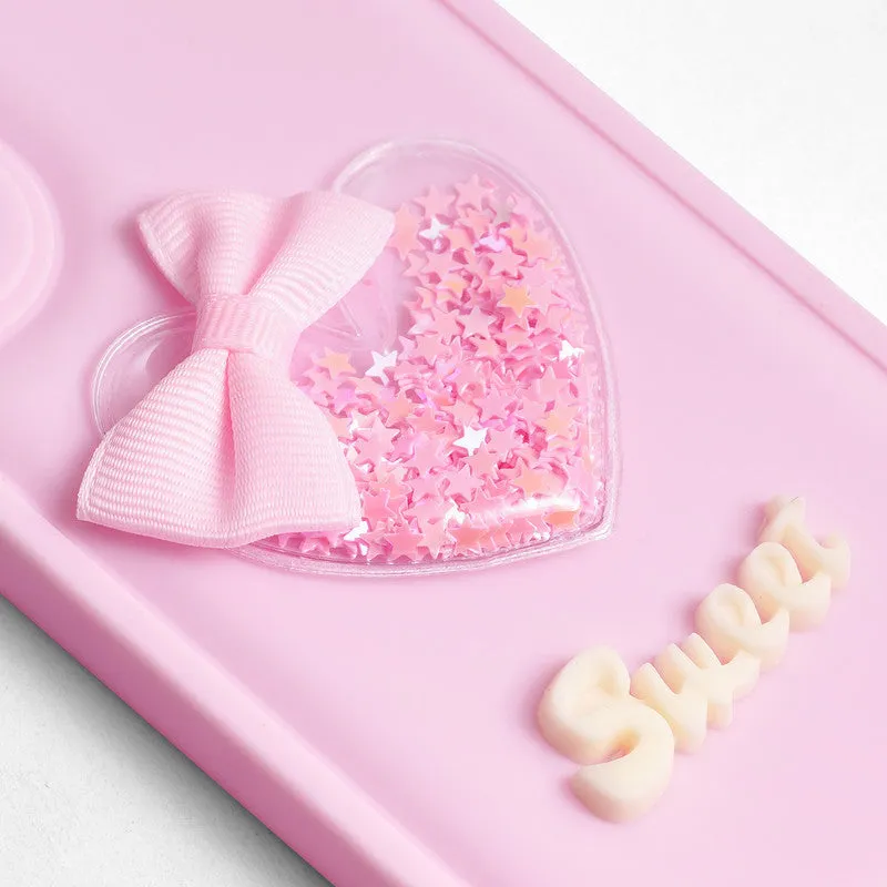 Bow Heart Cute Phone Back Cover for Oppo A38 4G