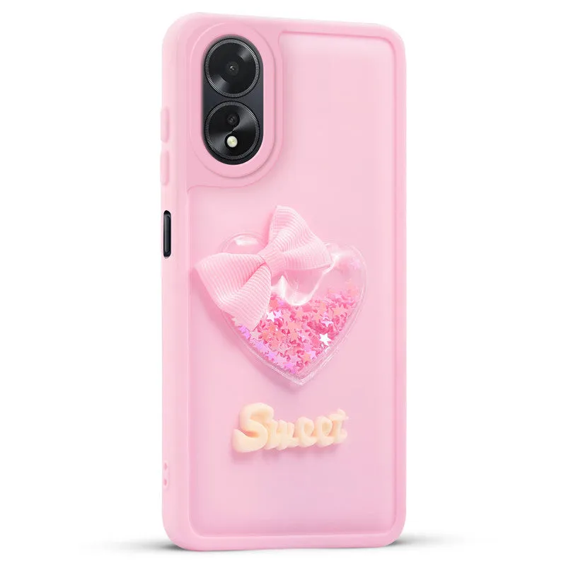 Bow Heart Cute Phone Back Cover for Oppo A38 4G