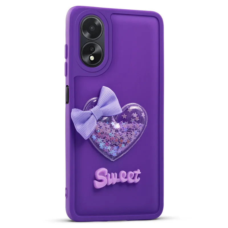 Bow Heart Cute Phone Back Cover for Oppo A38 4G