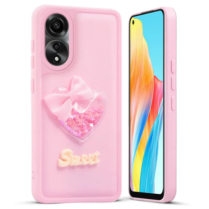 Bow Heart Cute Phone Back Cover for Oppo A78 4G