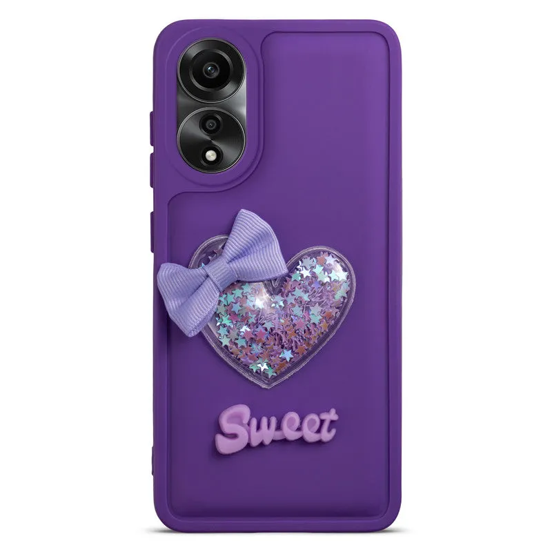 Bow Heart Cute Phone Back Cover for Oppo A78 4G