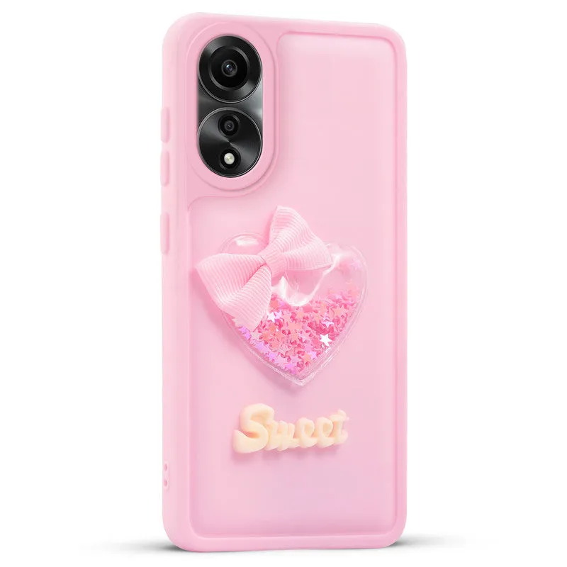 Bow Heart Cute Phone Back Cover for Oppo A78 4G