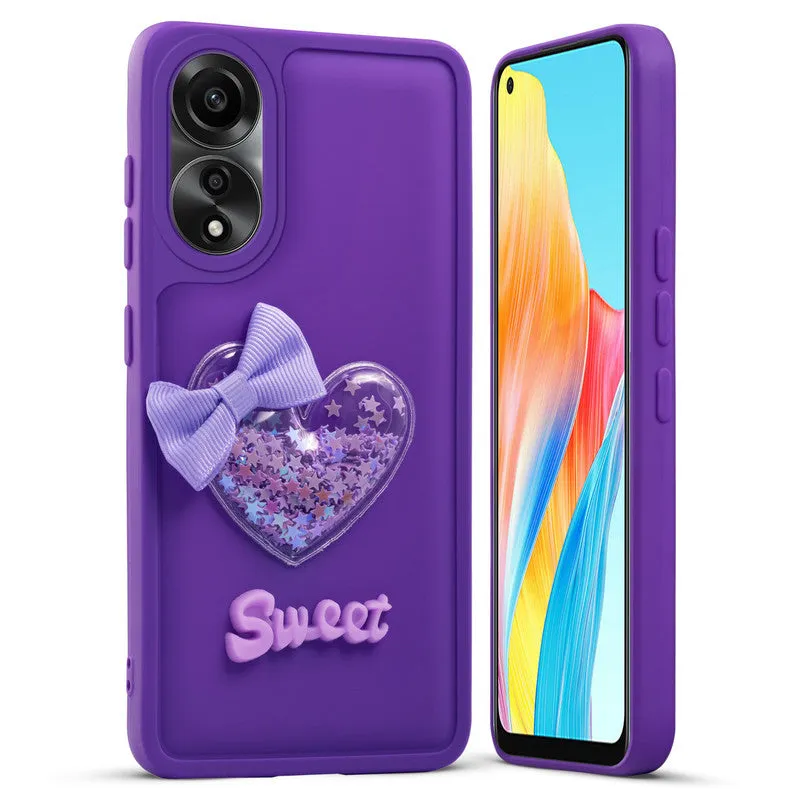 Bow Heart Cute Phone Back Cover for Oppo A78 4G