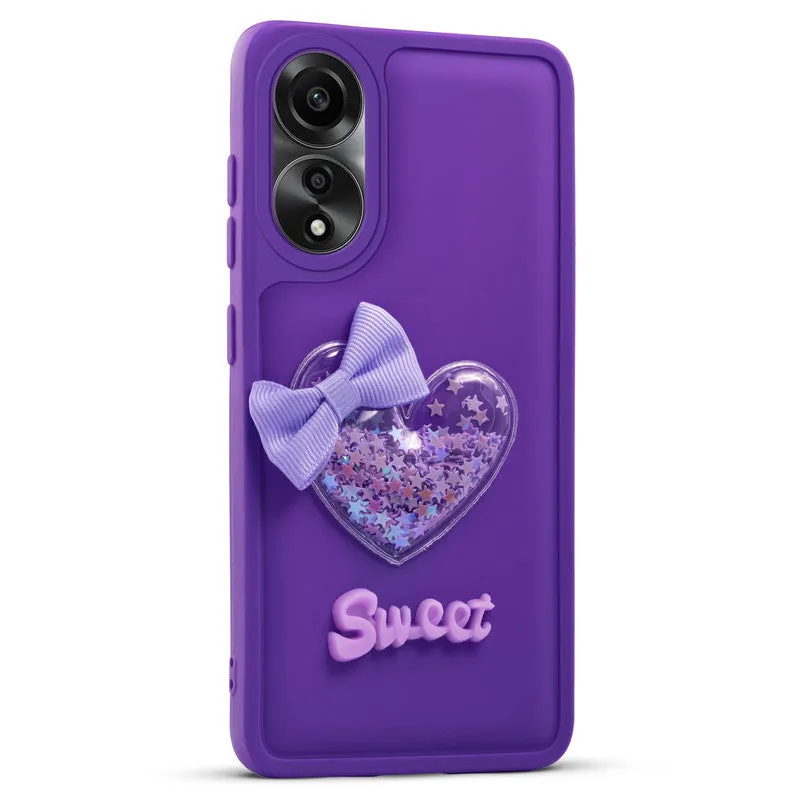 Bow Heart Cute Phone Back Cover for Oppo A78 4G