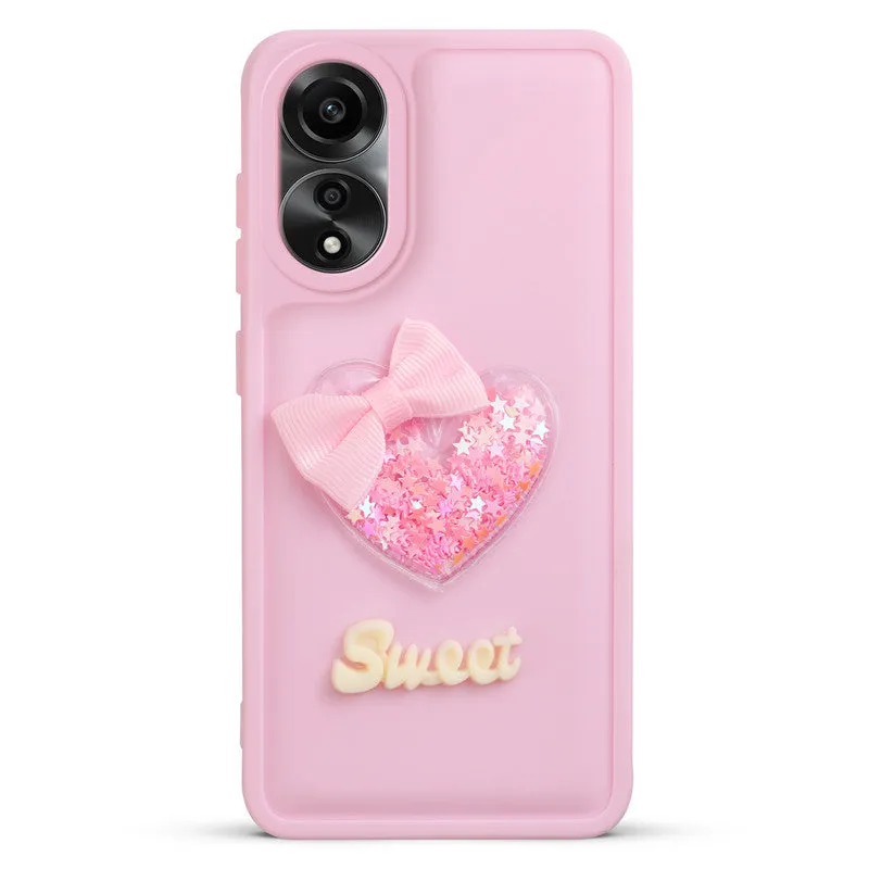 Bow Heart Cute Phone Back Cover for Oppo A78 4G