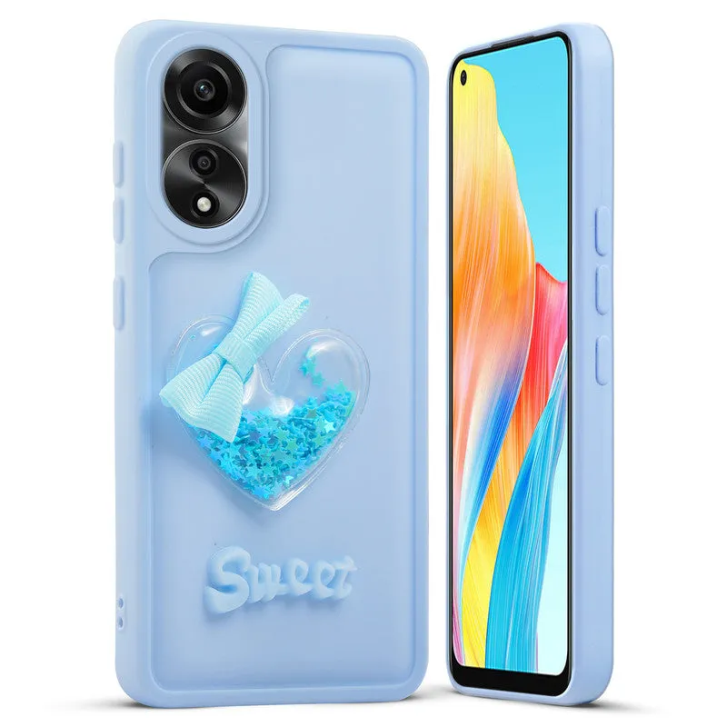 Bow Heart Cute Phone Back Cover for Oppo A78 4G