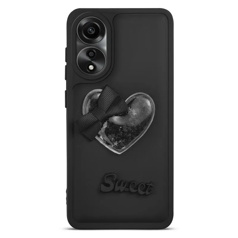 Bow Heart Cute Phone Back Cover for Oppo A78 4G