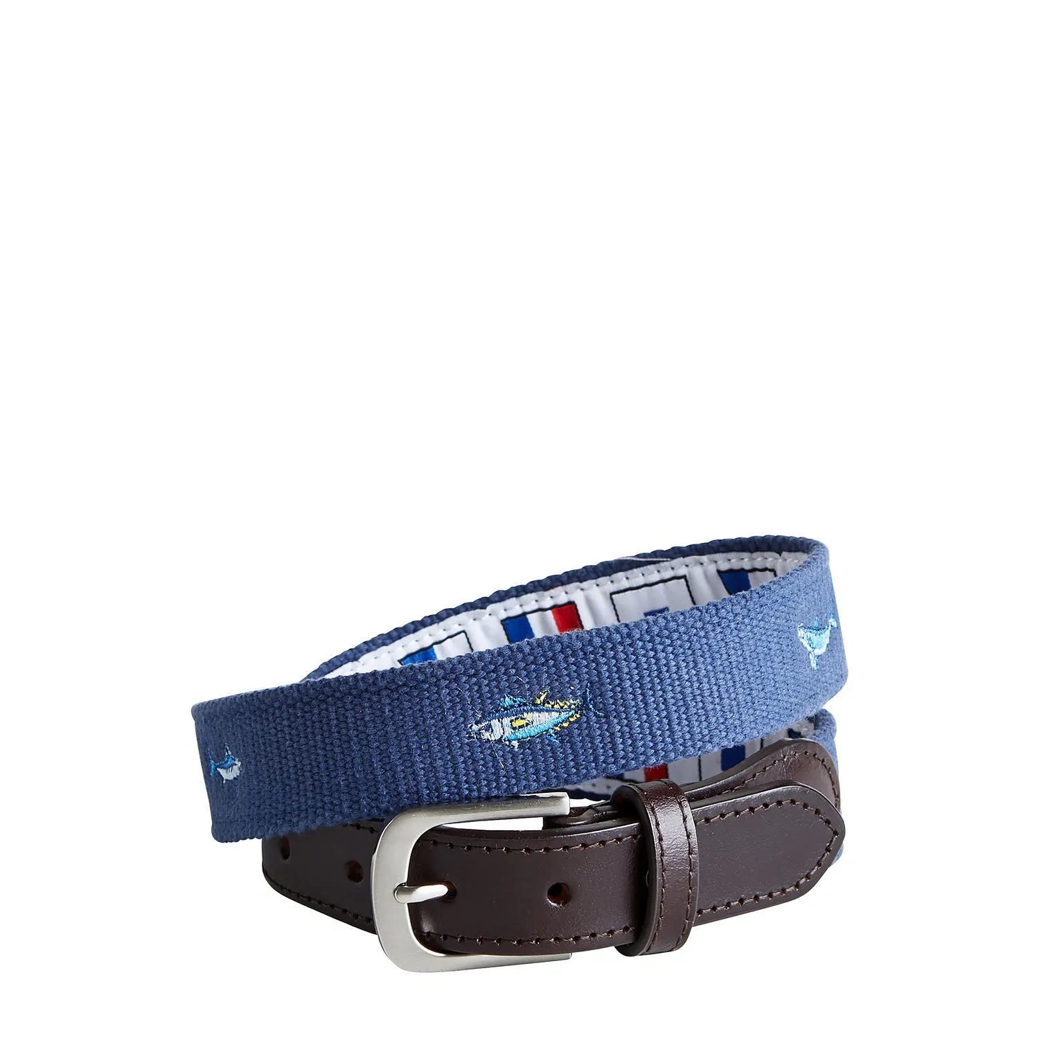 Bowsprit Belt Nantucket Navy Embroidered With Atlantic Grand Slam Fish