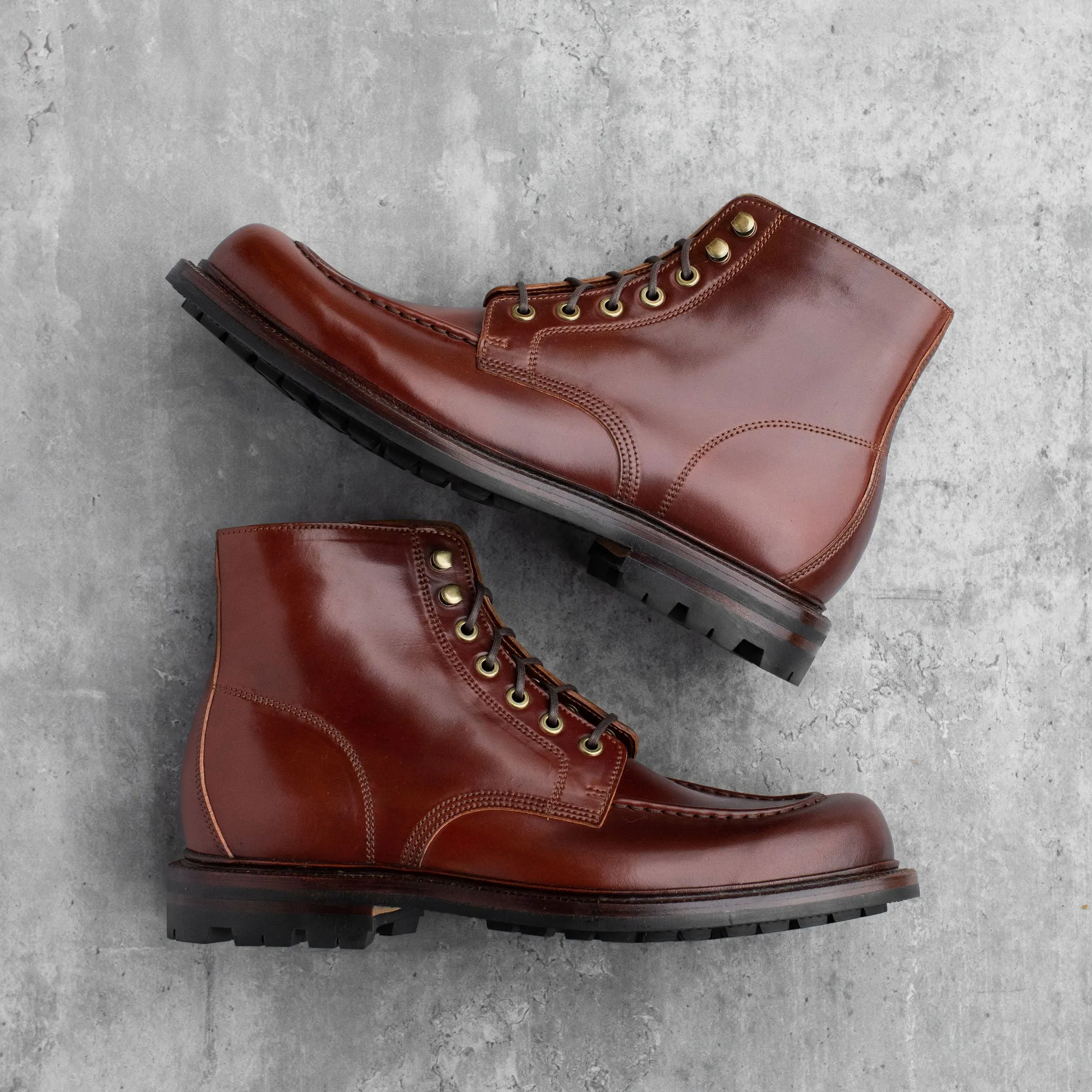 Brass Boot Garnet Shell Cordovan