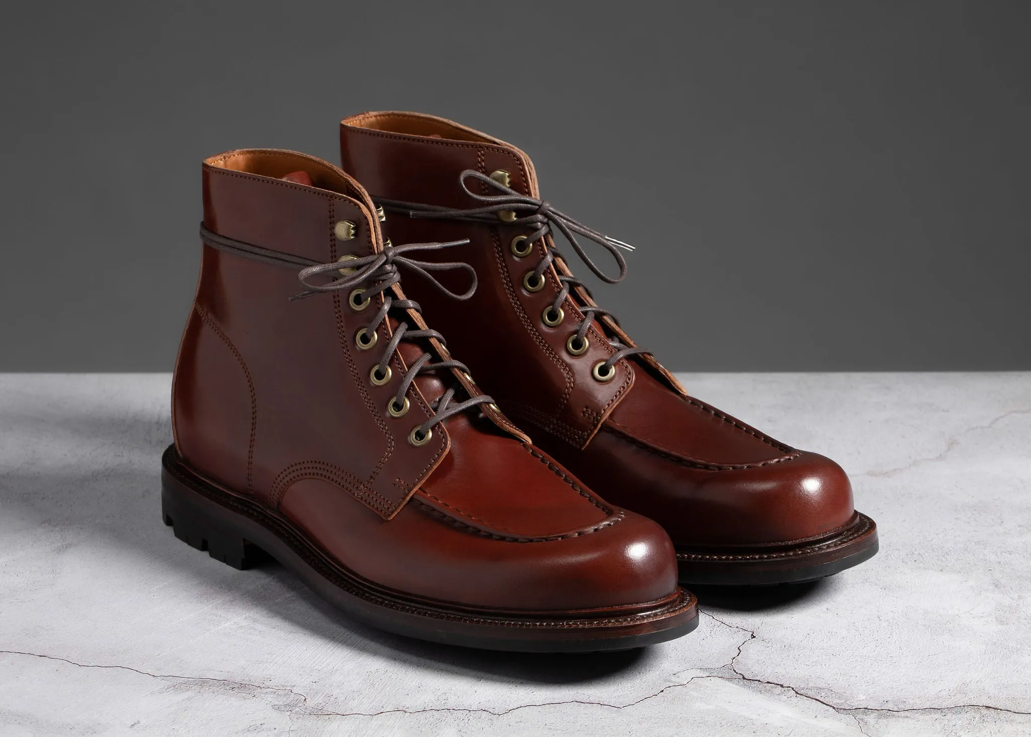 Brass Boot Garnet Shell Cordovan