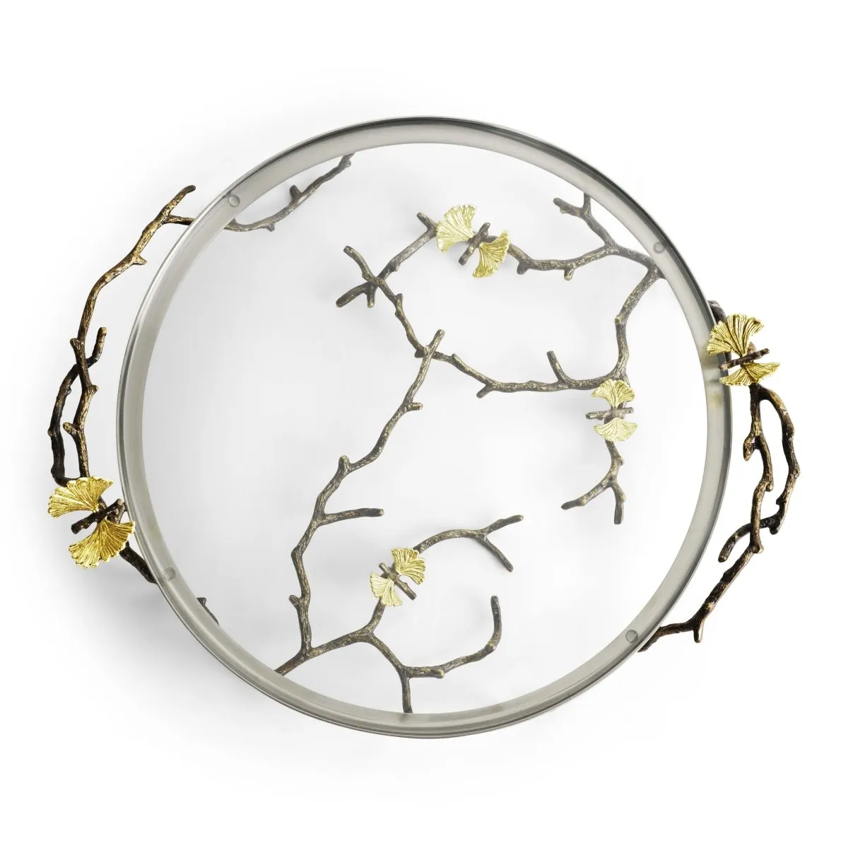 Butterfly Ginkgo Glass Platter