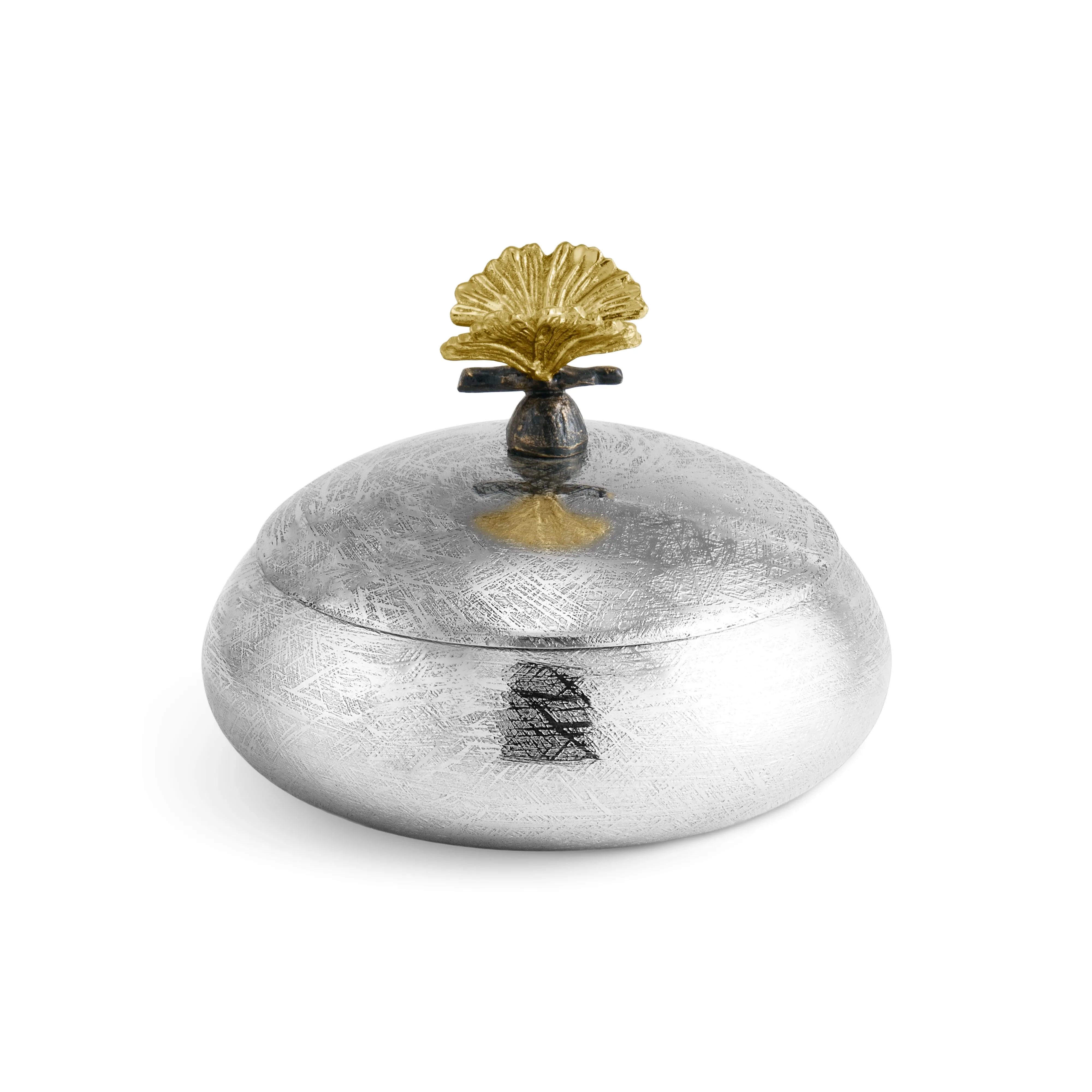 Butterfly Ginkgo Round Trinket Box