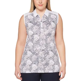 Callaway Plus Ventilated Dotted Blossom Pring Golf Polo Women