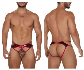 CandyMan 99663 Lace Jockstrap Color Red-Print