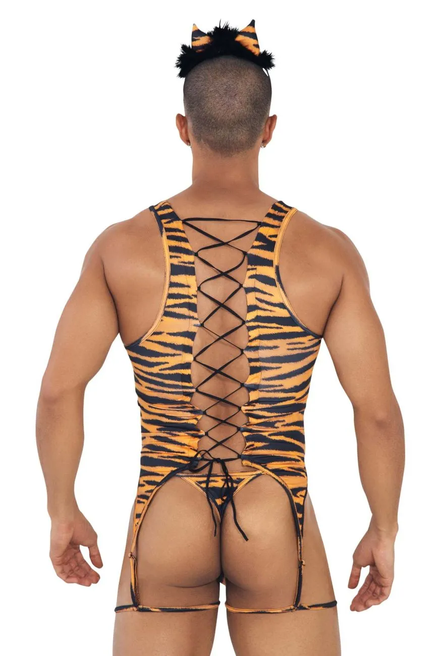 CandyMan 99734 Safari Bodysuit Color Tiger Print