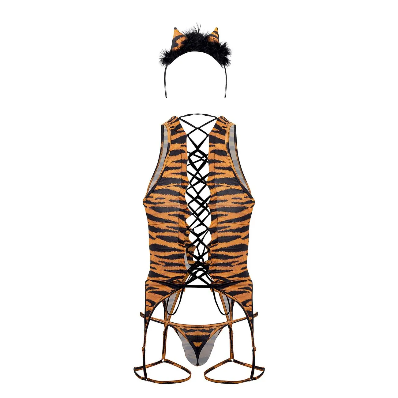 CandyMan 99734 Safari Bodysuit Color Tiger Print