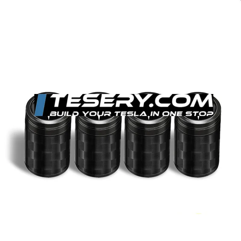 Carbon Fibre Car Wheel Tire Valve Stem Cap For Tesla Model3/Y/X/S（4pcs）