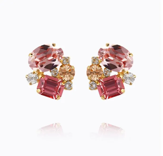 Caroline Svedbom Mini Carolina Earrings Gold Pink Combo