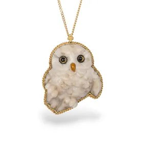 Carved Snowy Owl Necklace