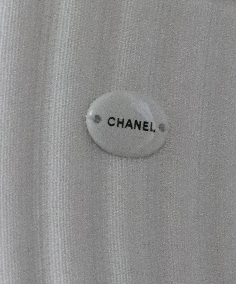 Chanel White Dress w/ Black Trim sz 2