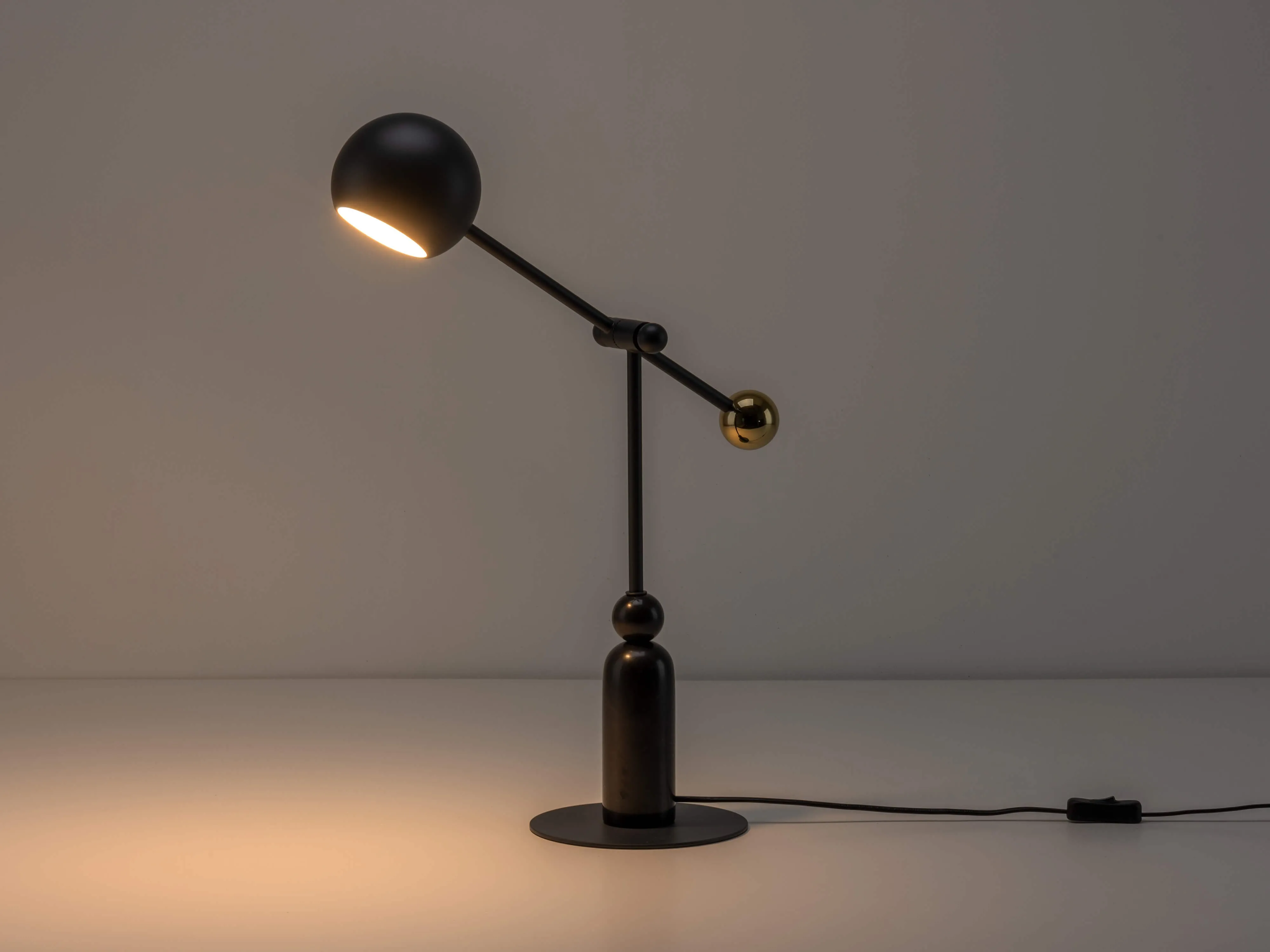 Charcoal grey marble LED task lamp