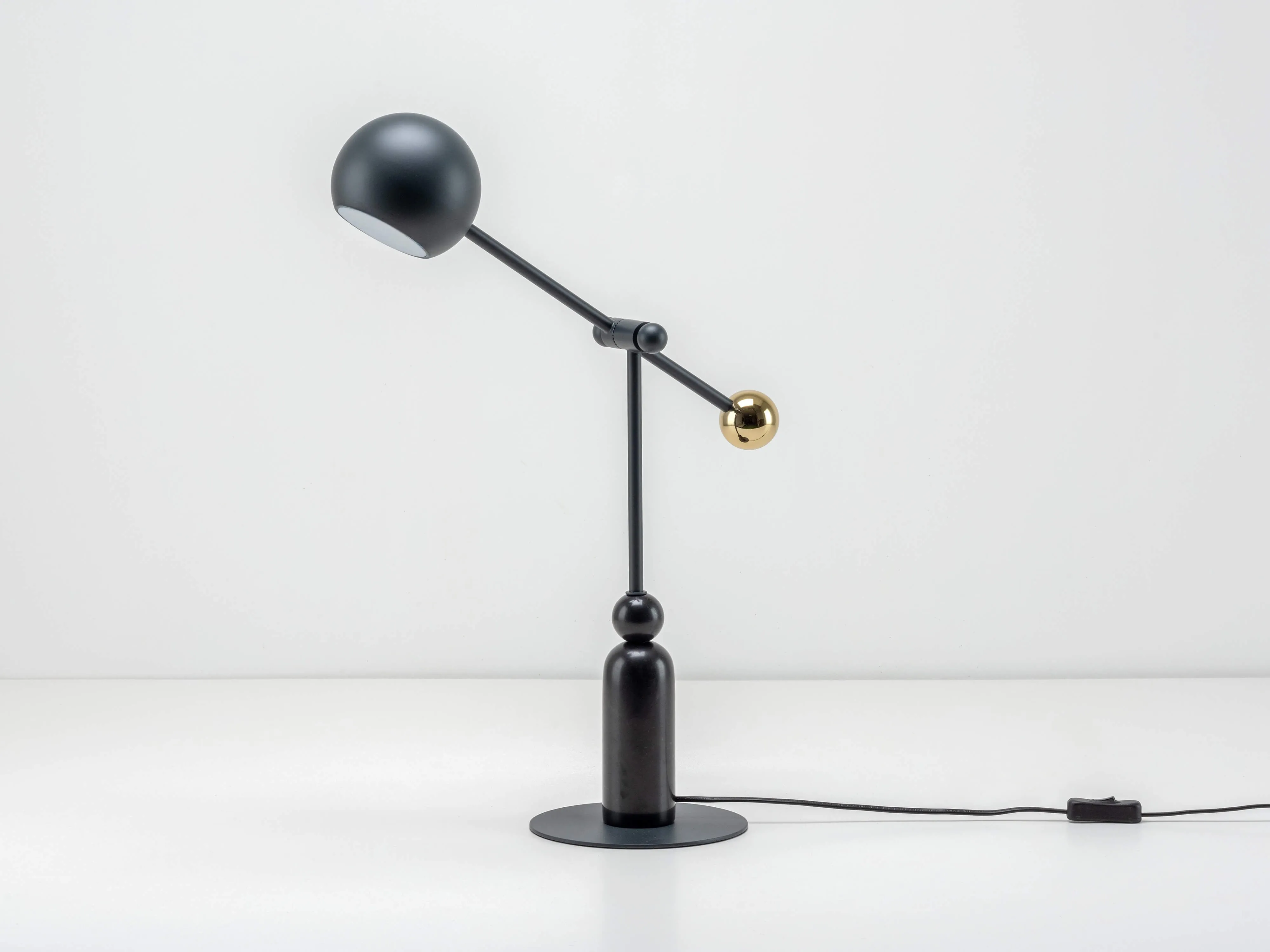 Charcoal grey marble LED task lamp