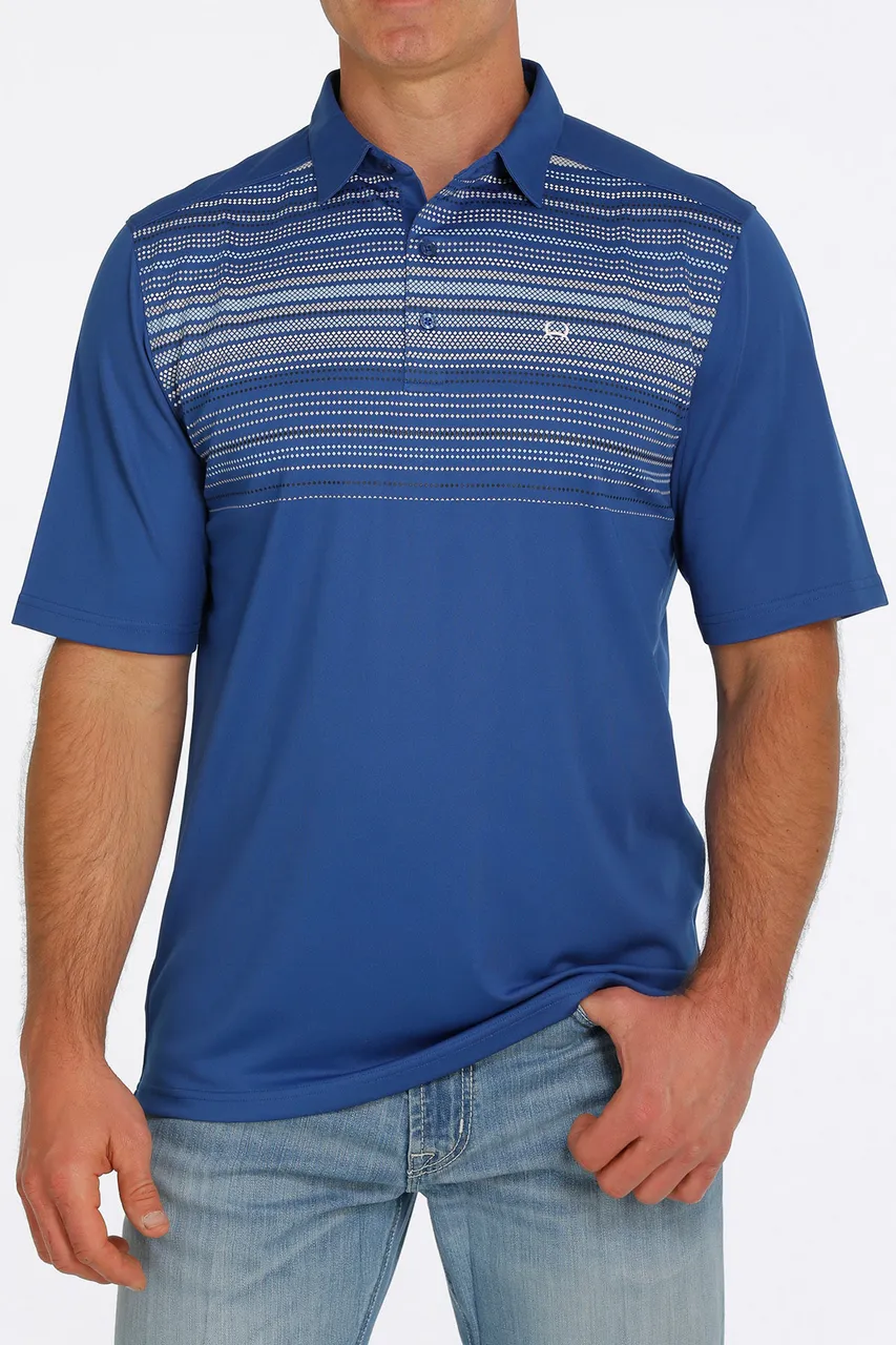 Cinch Blue Roy Arena Flex Polo Short Sleeve