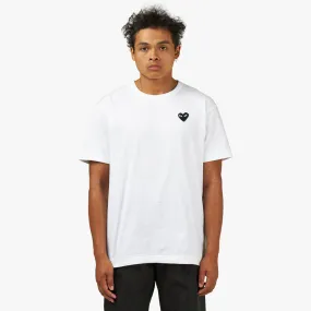 COMME des GARCONS PLAY Black Heart T-Shirt / White