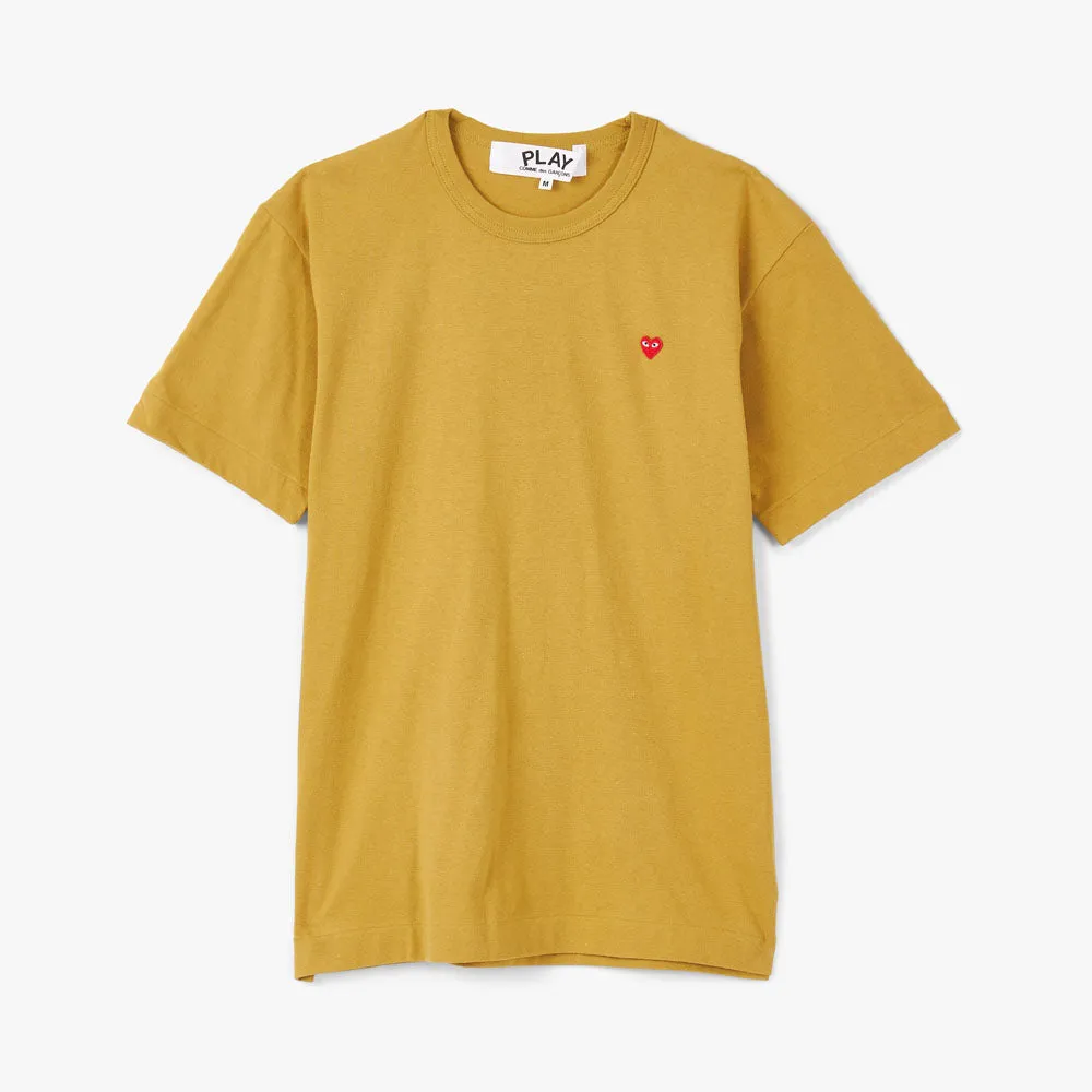 COMME des GARCONS PLAY Small Red Heart T-Shirt / Olive