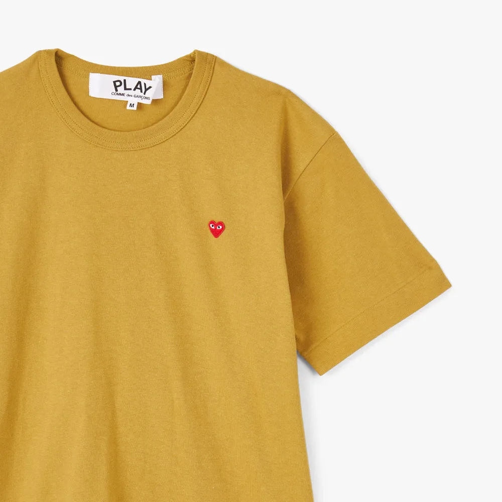 COMME des GARCONS PLAY Small Red Heart T-Shirt / Olive