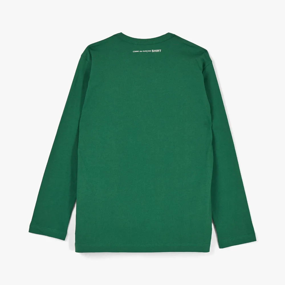 COMME des GARÇONS SHIRT Plain Jersey Long Sleeve T-shirt / Green