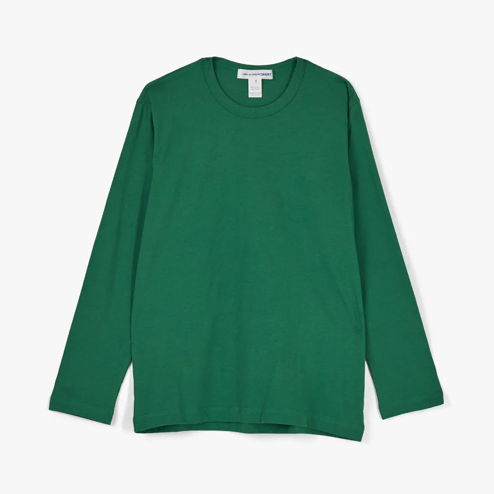 COMME des GARÇONS SHIRT Plain Jersey Long Sleeve T-shirt / Green