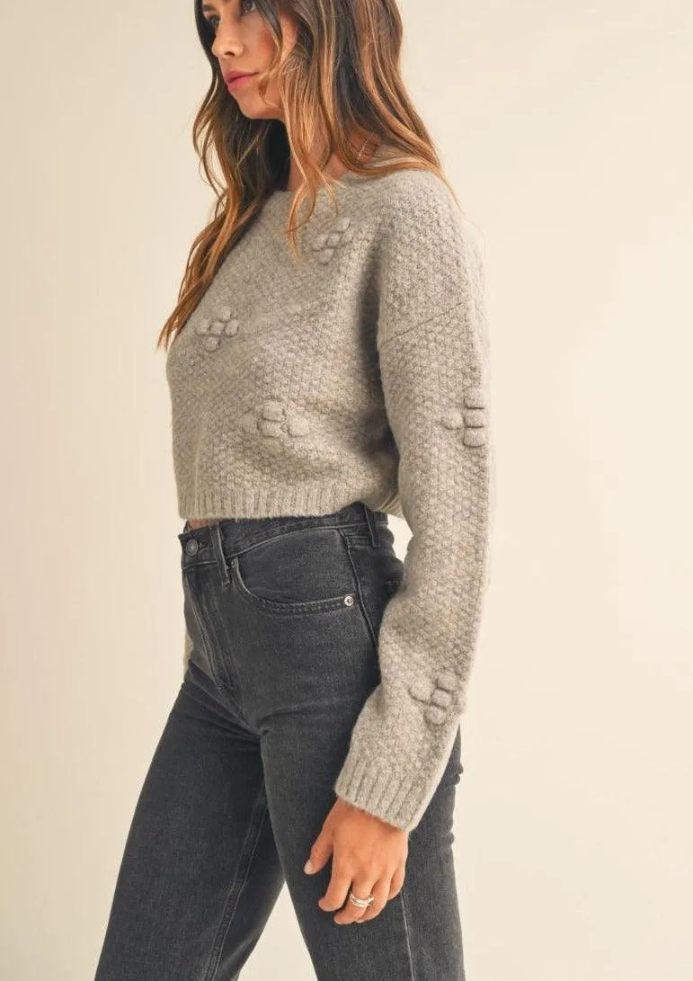 Cropped Grey Knit Jumper Rosie