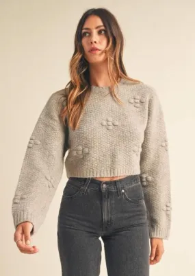 Cropped Grey Knit Jumper Rosie