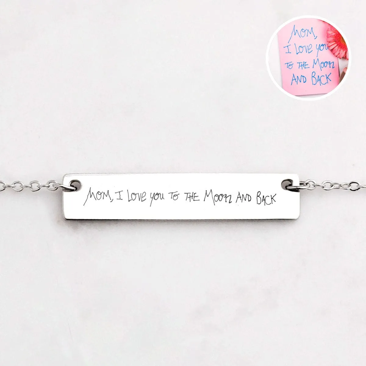 Custom Handwriting Bar Necklace