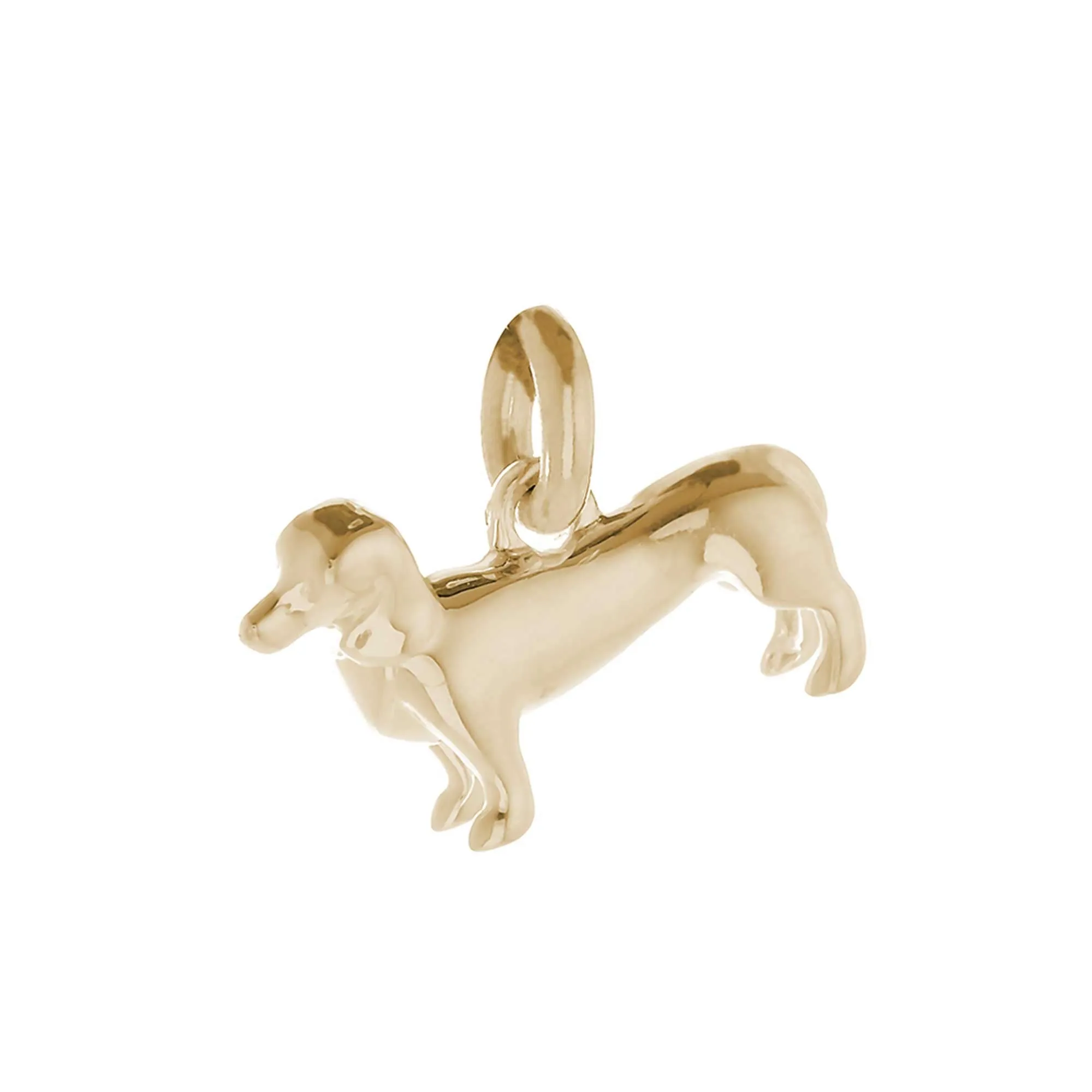 Dachshund Solid Gold Dog Charm