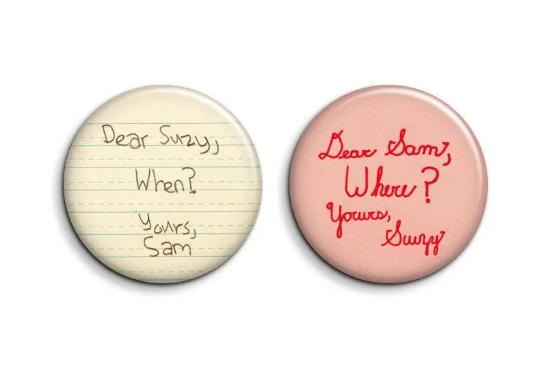 Dear Suzy & Dear Sam Moonrise Kingdom Buttons