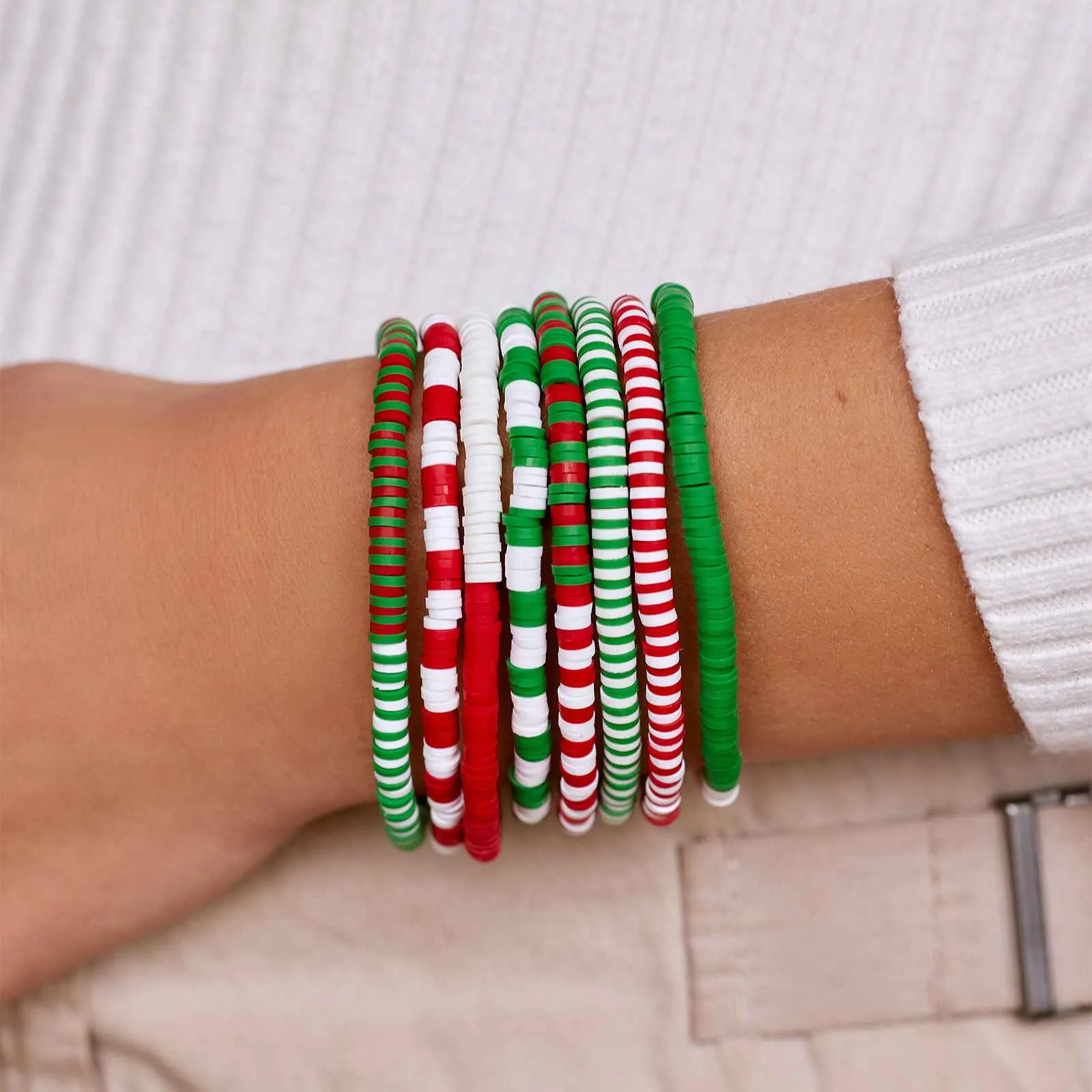 Deck the Halls Stretch Bracelet Set of 8