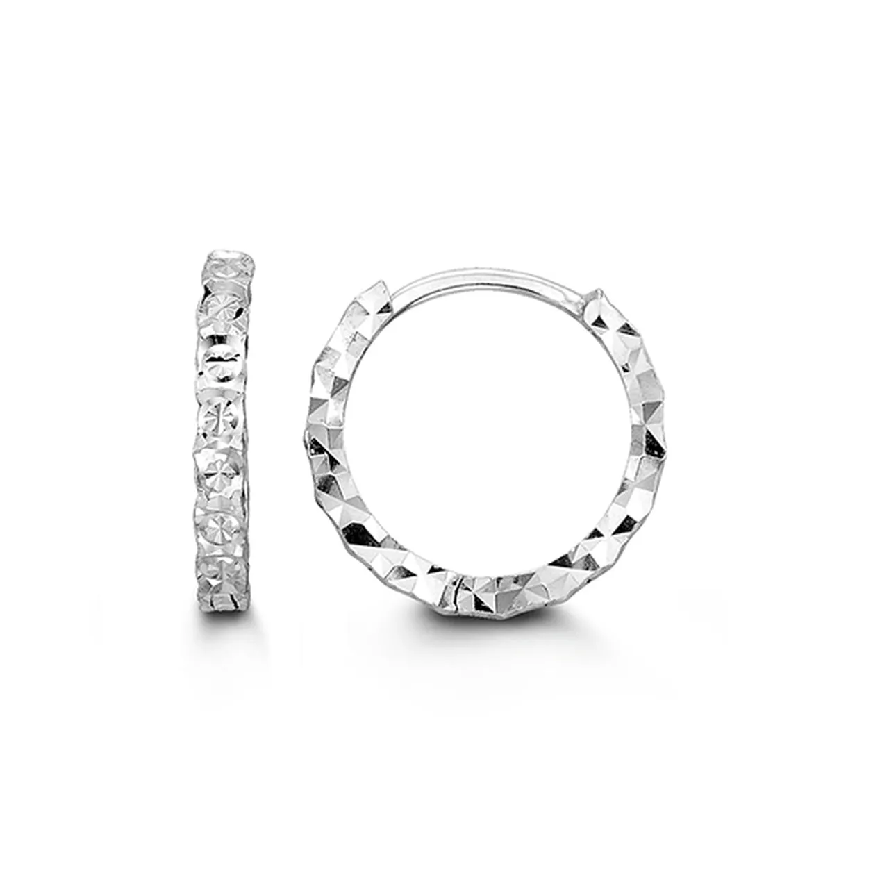 Diamond Cut Slim Huggie Earring