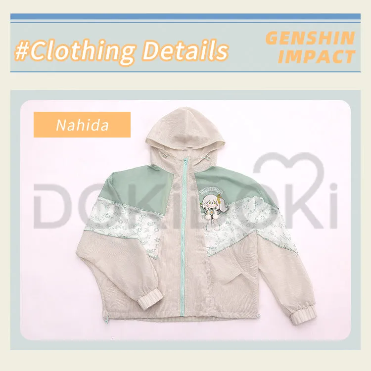 DokiDoki-SR Game Genshin Impact Cosplay Hutao / Zhongli / Kazuha / Nahida Costume Sun Protection Top Doujin Casual Wear