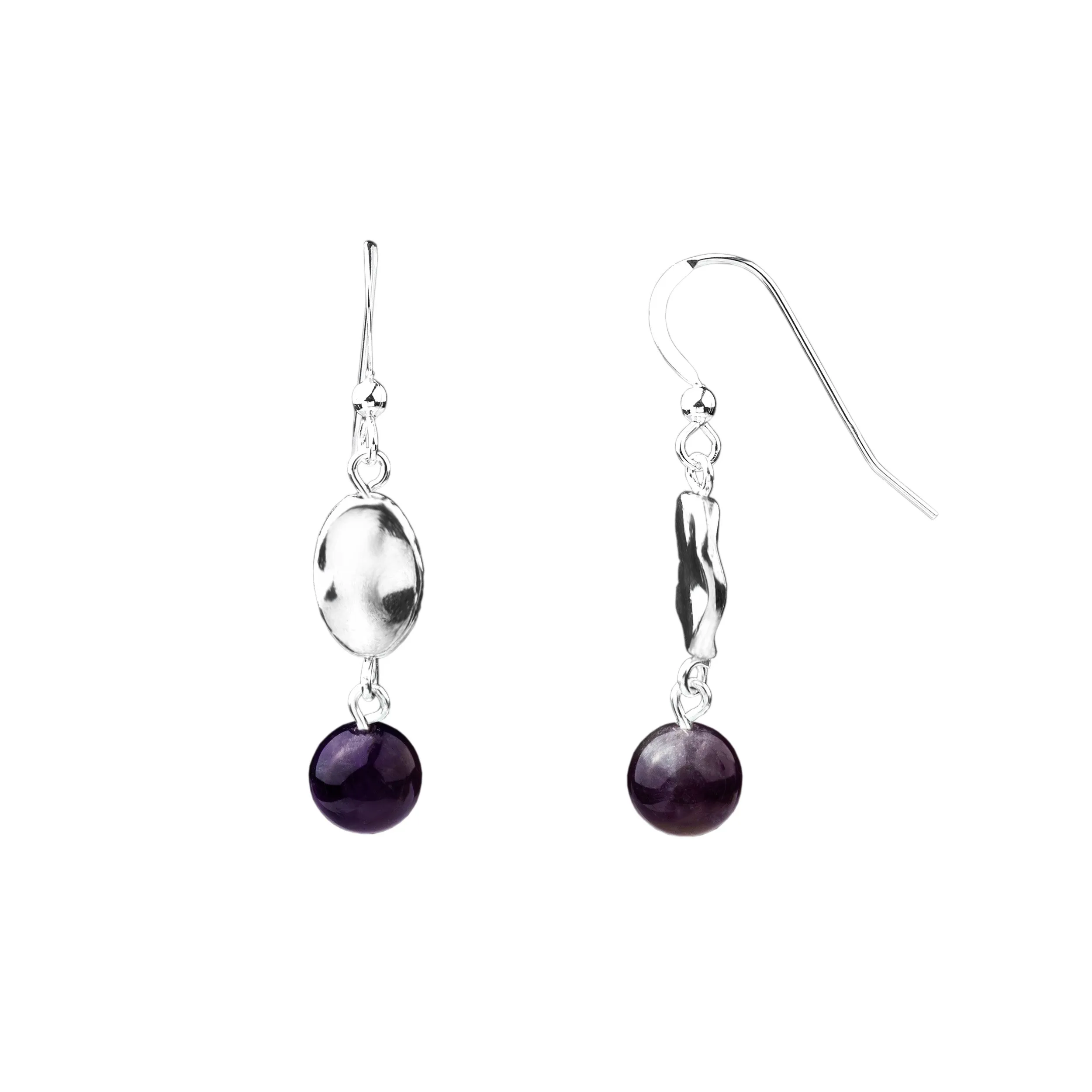 Earring | Hammered | Amethyst